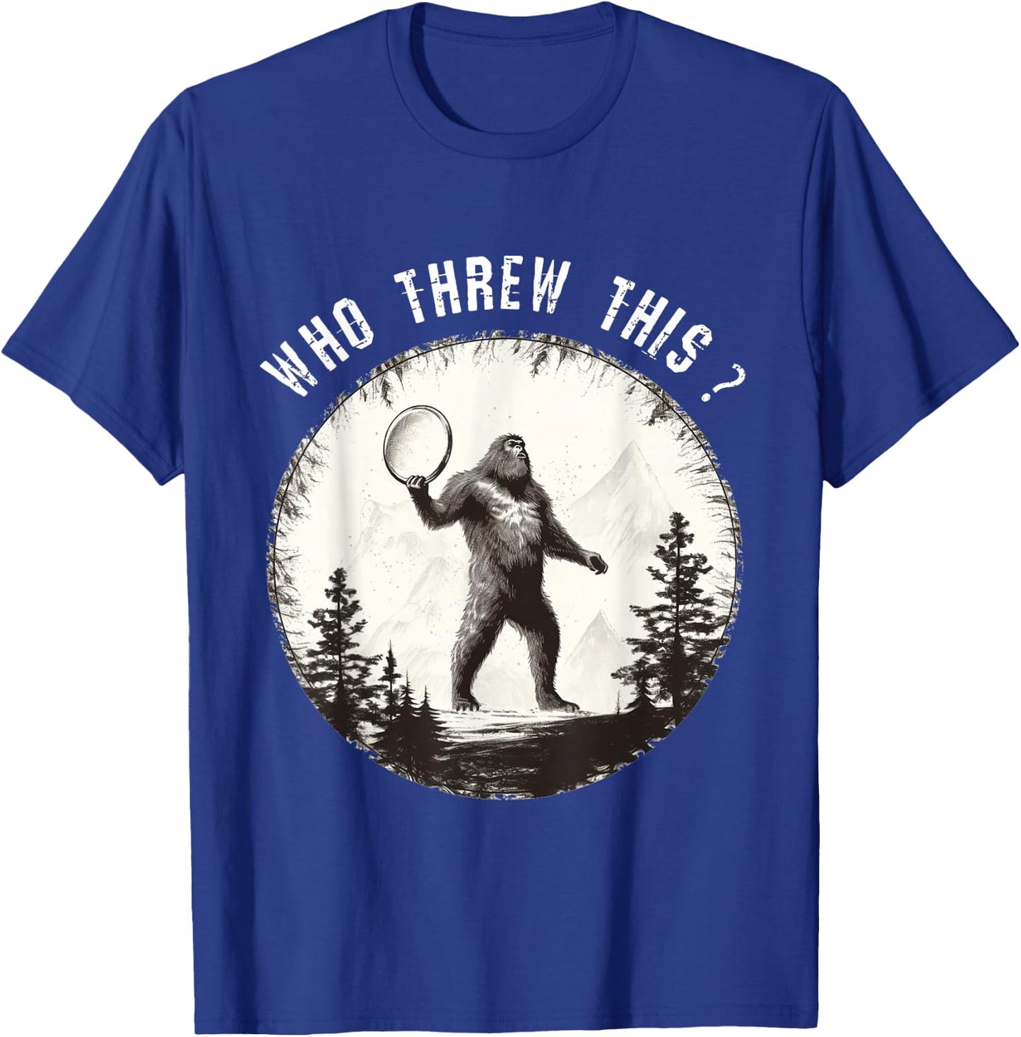 Dirhame Disc Golf Funny Bigfoot , Black, Small T-Shirt - T-Shirt | Royal