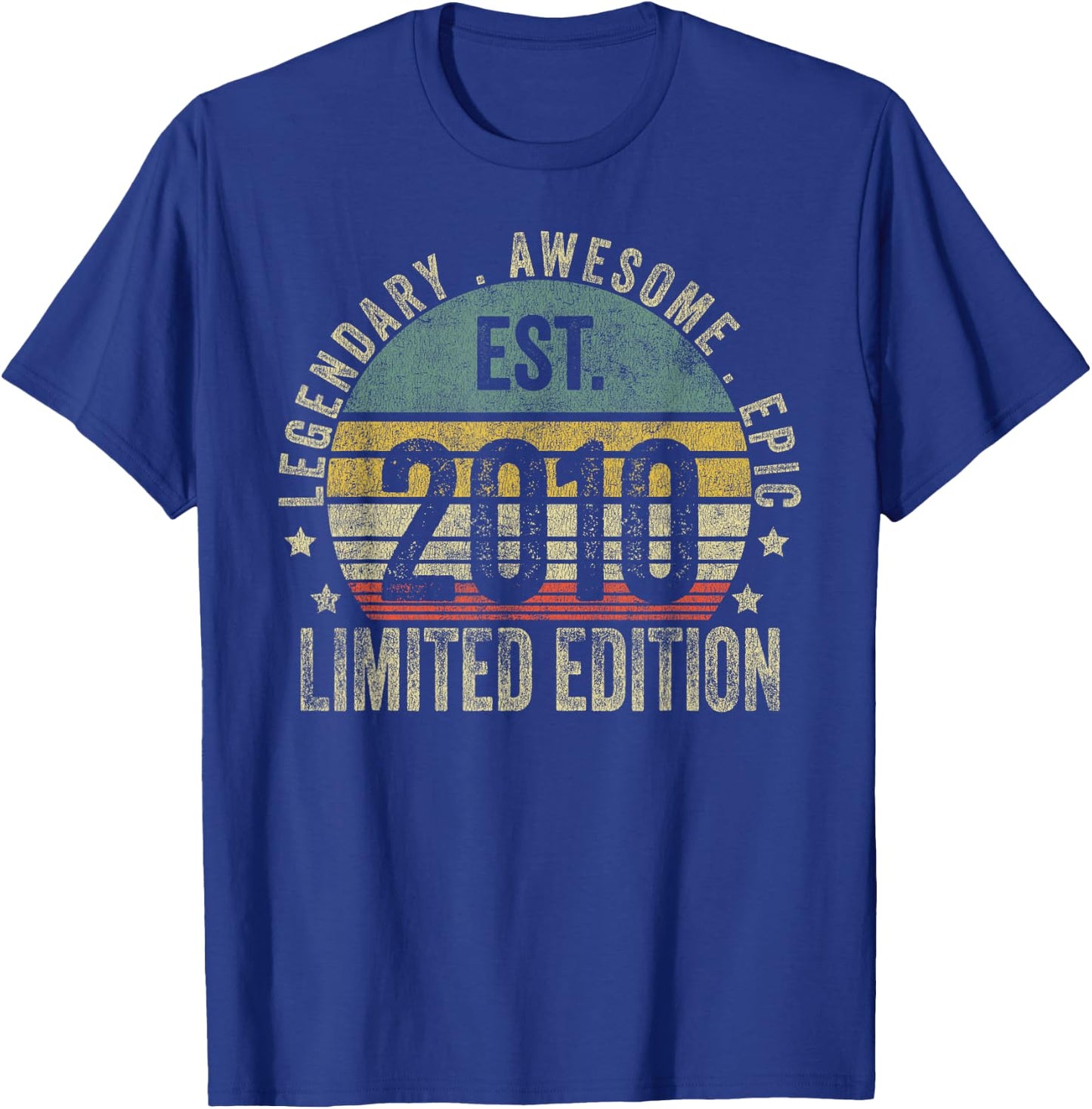 16th Birthday Vintage 16 Year Old Est 2010 Limited Edition T-Shirt - T-Shirt | Royal