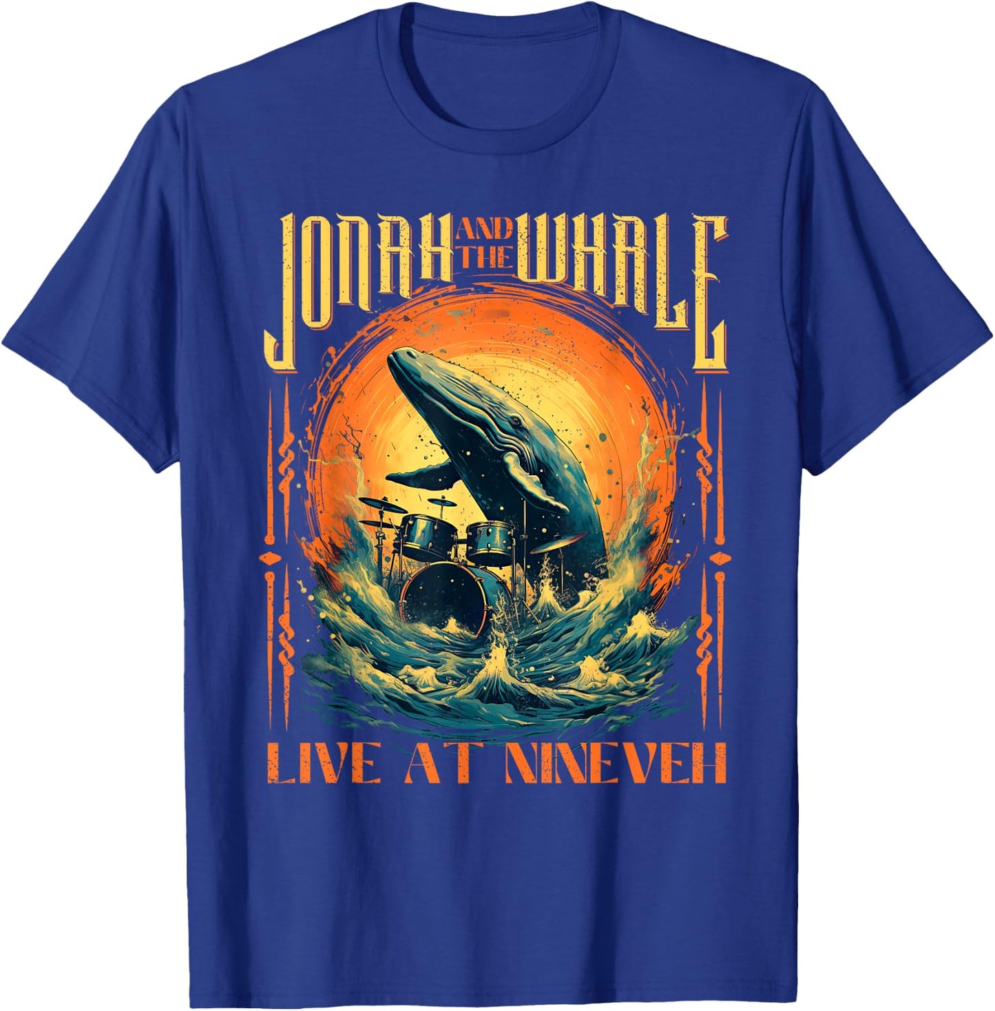 Christian Gift Jonah Whale Funny Rock Band Vintage T-Shirt - T-Shirt | Royal