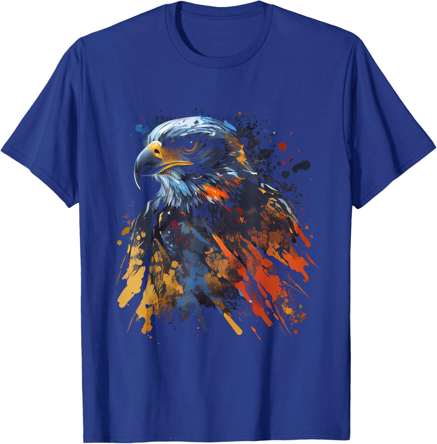 Hawk Bird Colorful Color Bird Observer Bird of Prey T-Shirt - T-Shirt | Royal