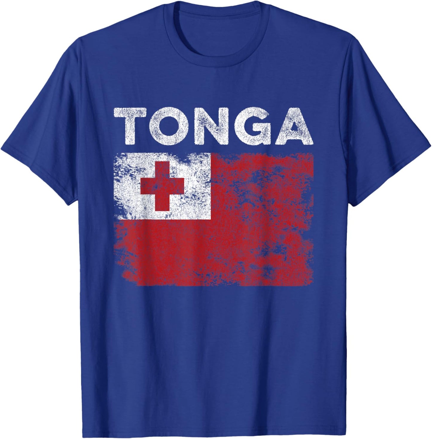 Tonga Flag Distressed - Men Women Kids - Tongan Flag T-Shirt - T-Shirt | Royal