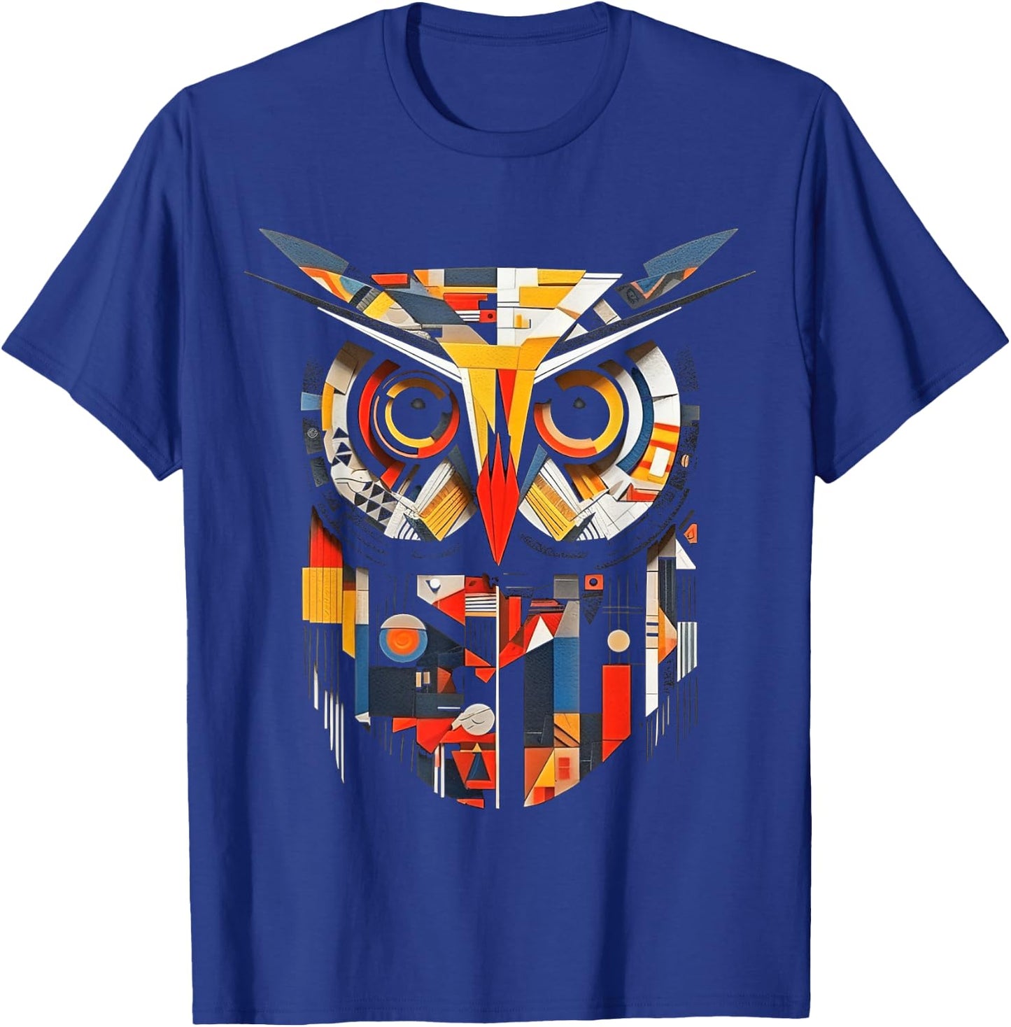 Owl Lover Artwork | Colorful Animal Motif Owl T-Shirt - T-Shirt | Royal