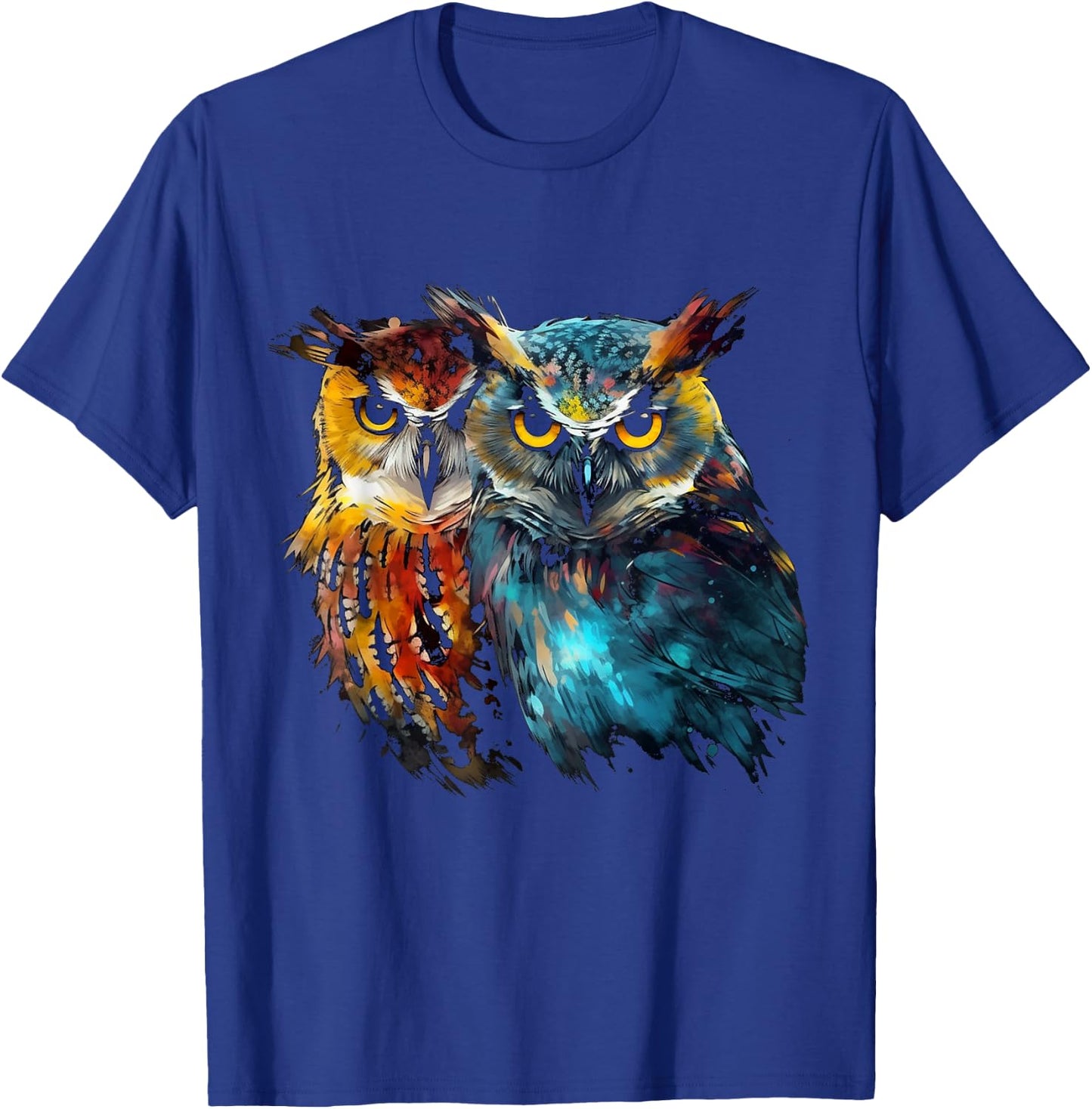 Owl Art - Animal Artwork Bird Owl T-Shirt - T-Shirt | Royal