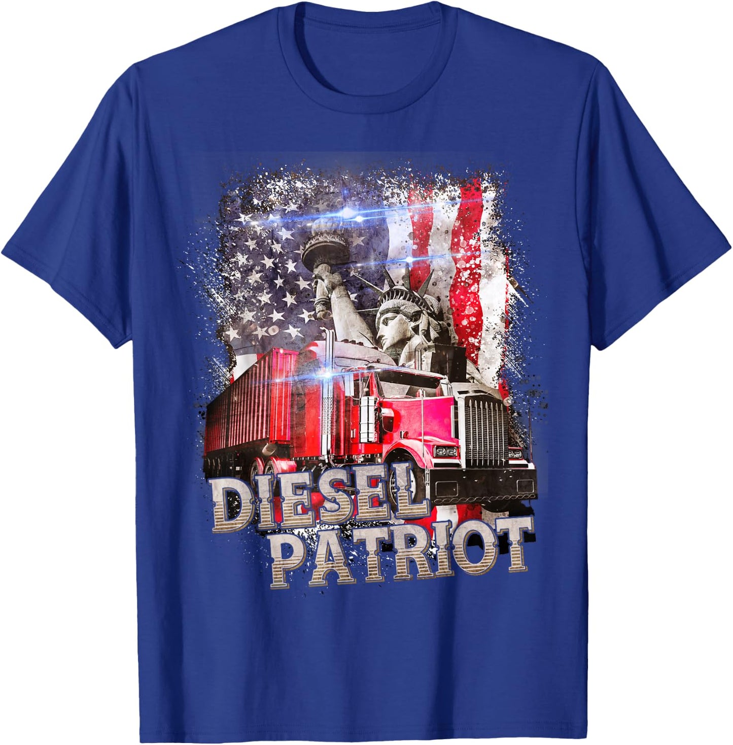 Trucker Men Women Road Lorry Big Rig Trucking Truckin' T-Shirt - T-Shirt | Royal