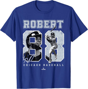 Number and Portrait Luis Robert Chicago MLBPA T-Shirt - T-Shirt | Royal
