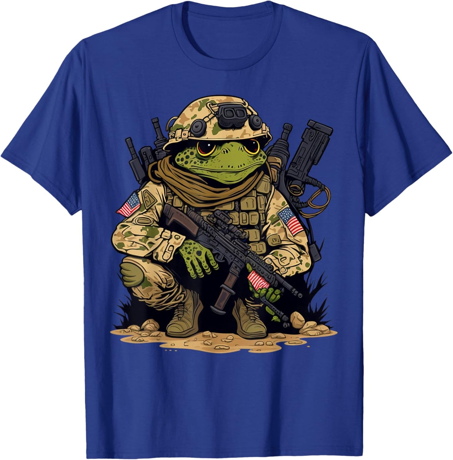 Soldier Frog Army Military Frog T-Shirt - T-Shirt | Royal