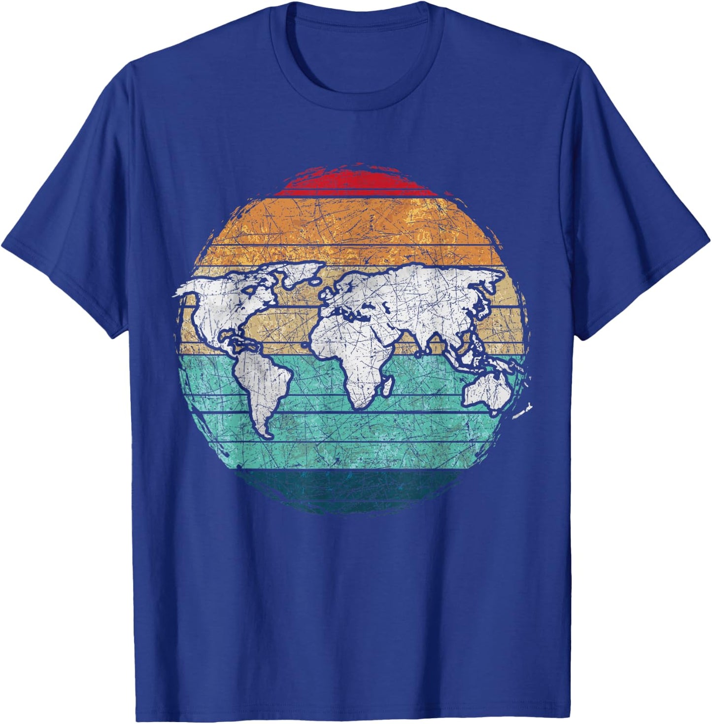 Retro World Map T-Shirt - T-Shirt | Royal