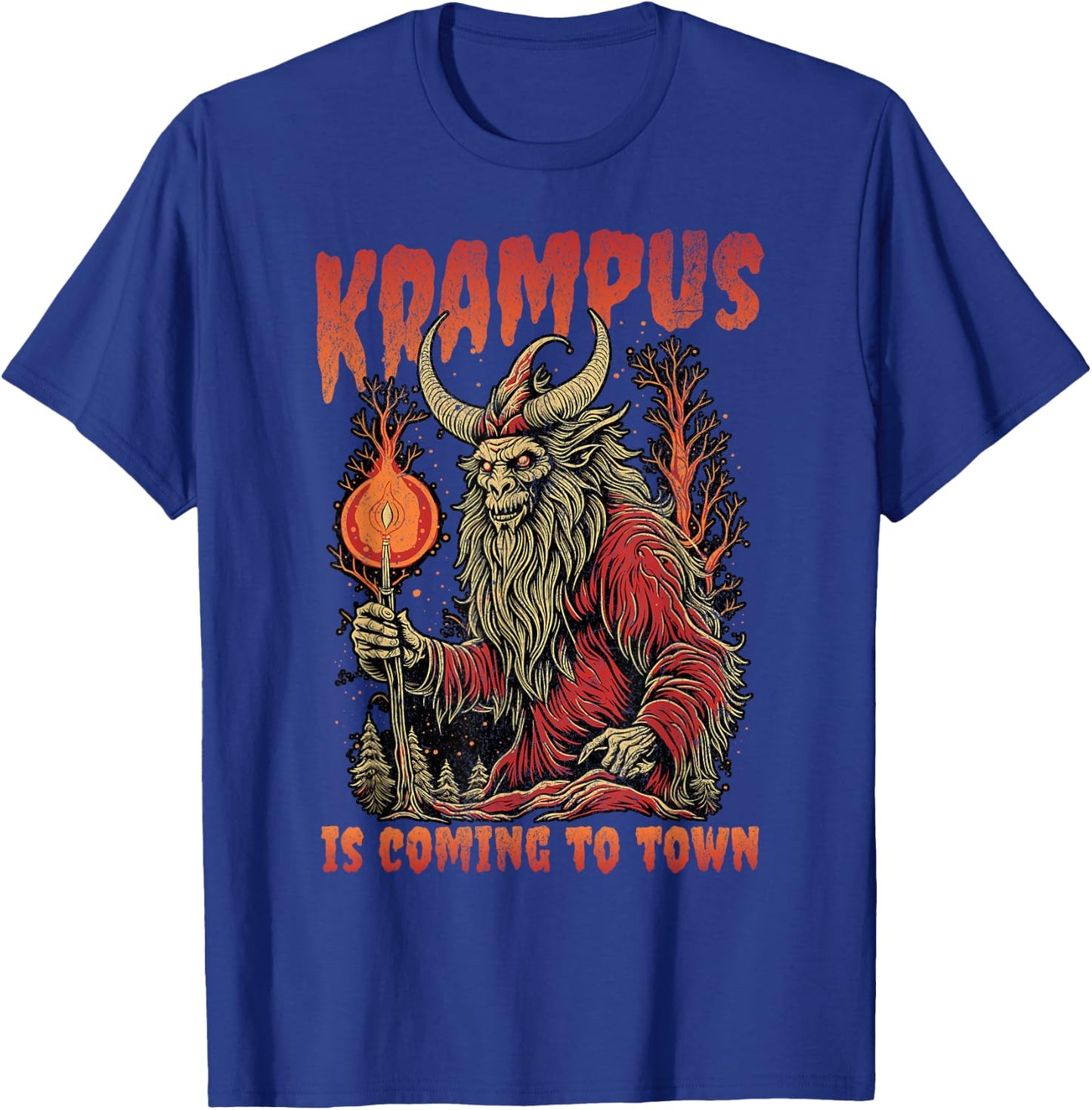 Christmas Krampus Is Coming Hail Santa Clothing T-Shirt - T-Shirt | Royal