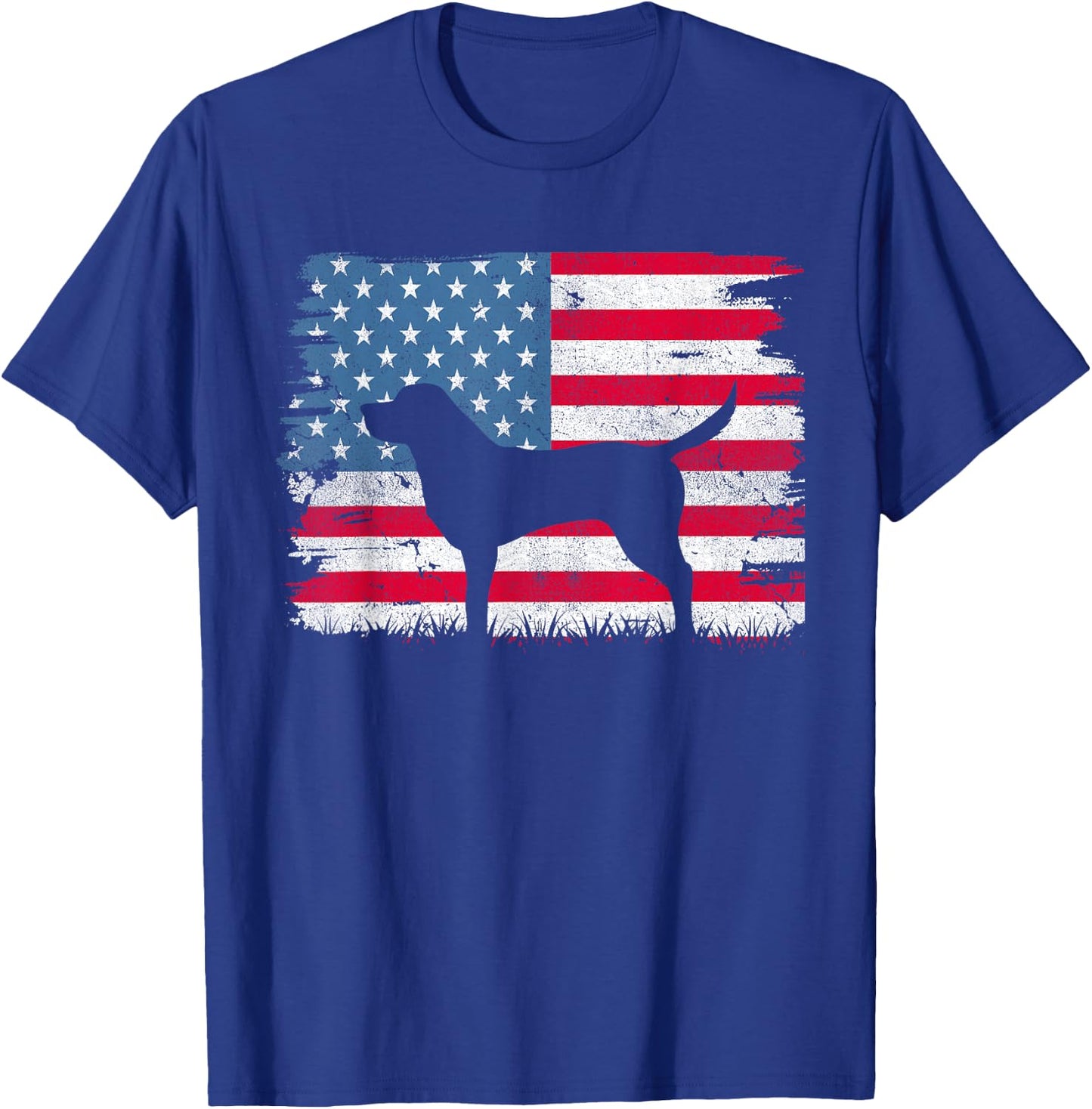 Black Labrador American Flag USA 4th of July Men Women Kids T-Shirt - T-Shirt | Royal