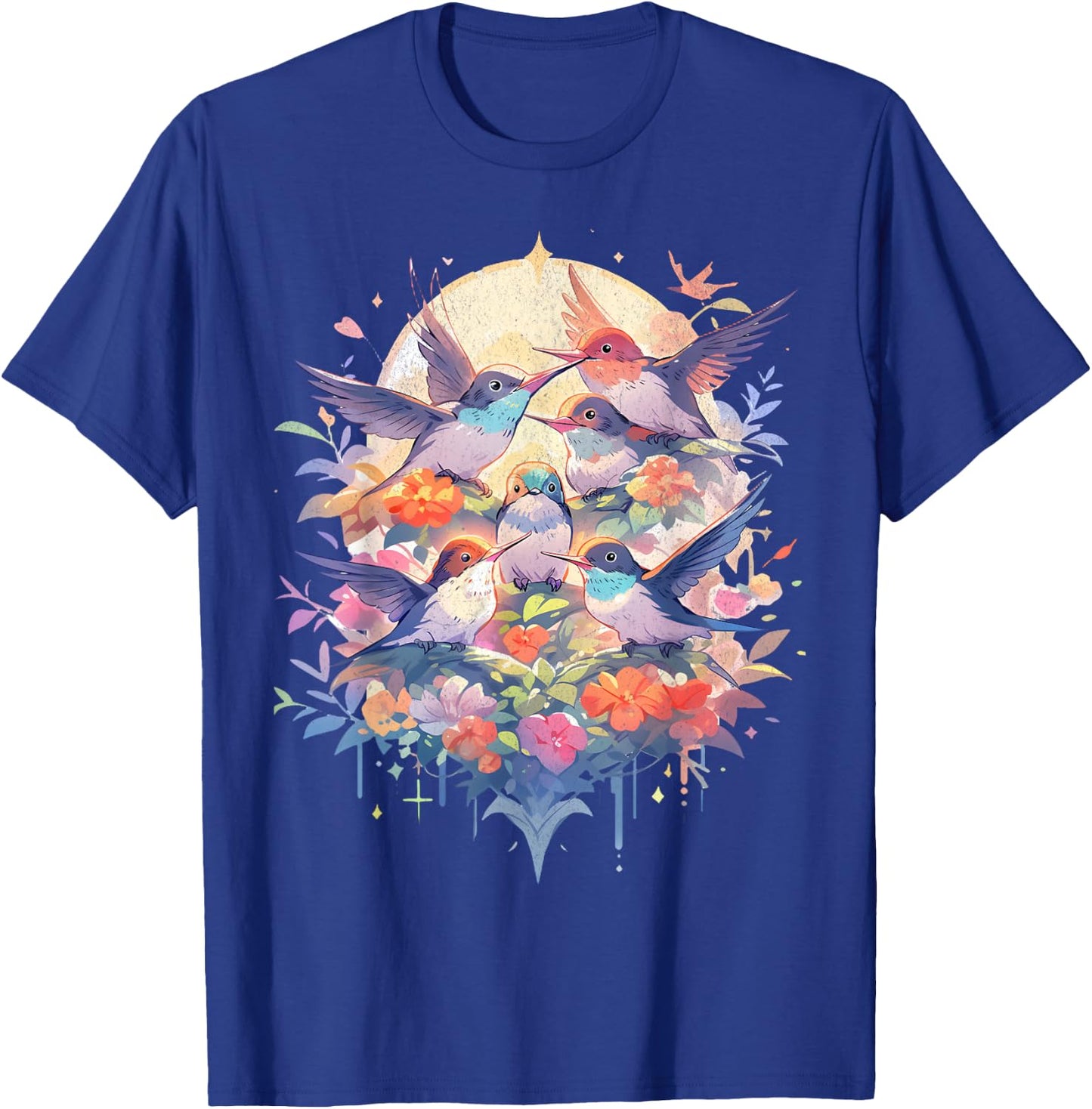 Beautiful Hummingbirds Bird Watching Earth Day Nature Lovers T-Shirt - T-Shirt | Royal