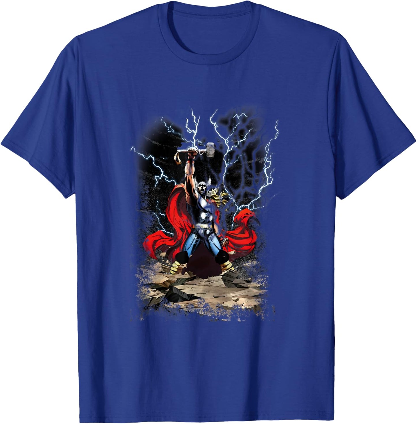 Marvel Comics Retro Classic Thor Lightning God Portrait T-Shirt - T-Shirt | Royal