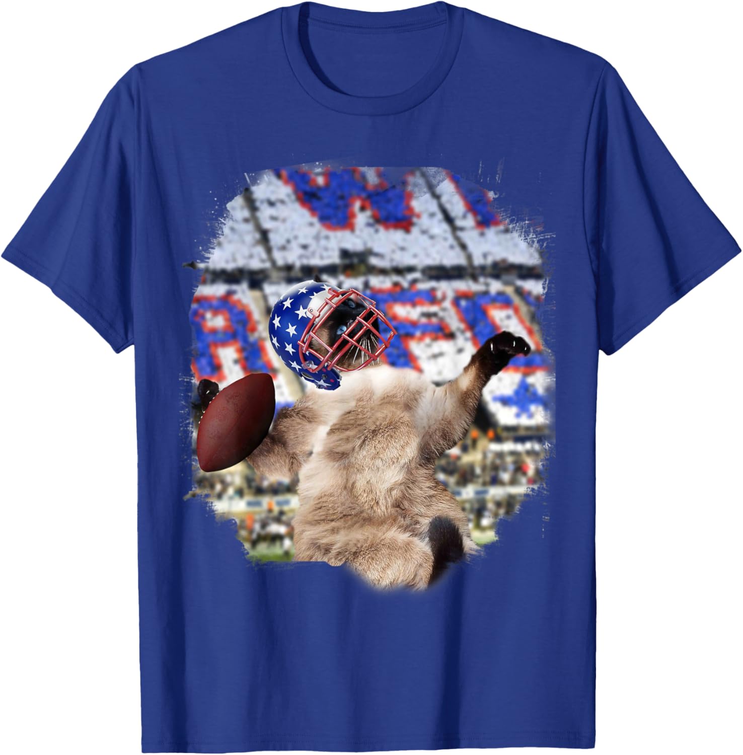 Siamese Cat Playing Football T-Shirt - T-Shirt | Royal