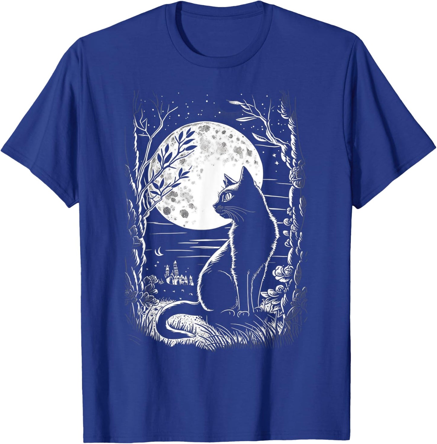 Mystical Cat Wiccan Moon Magic T-Shirt - T-Shirt | Royal