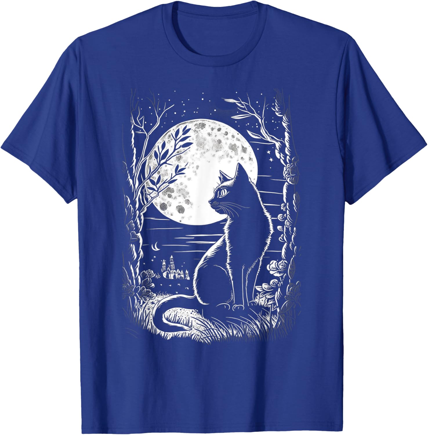 Mystical Cat Wiccan Moon Magic T-Shirt - T-Shirt | Royal