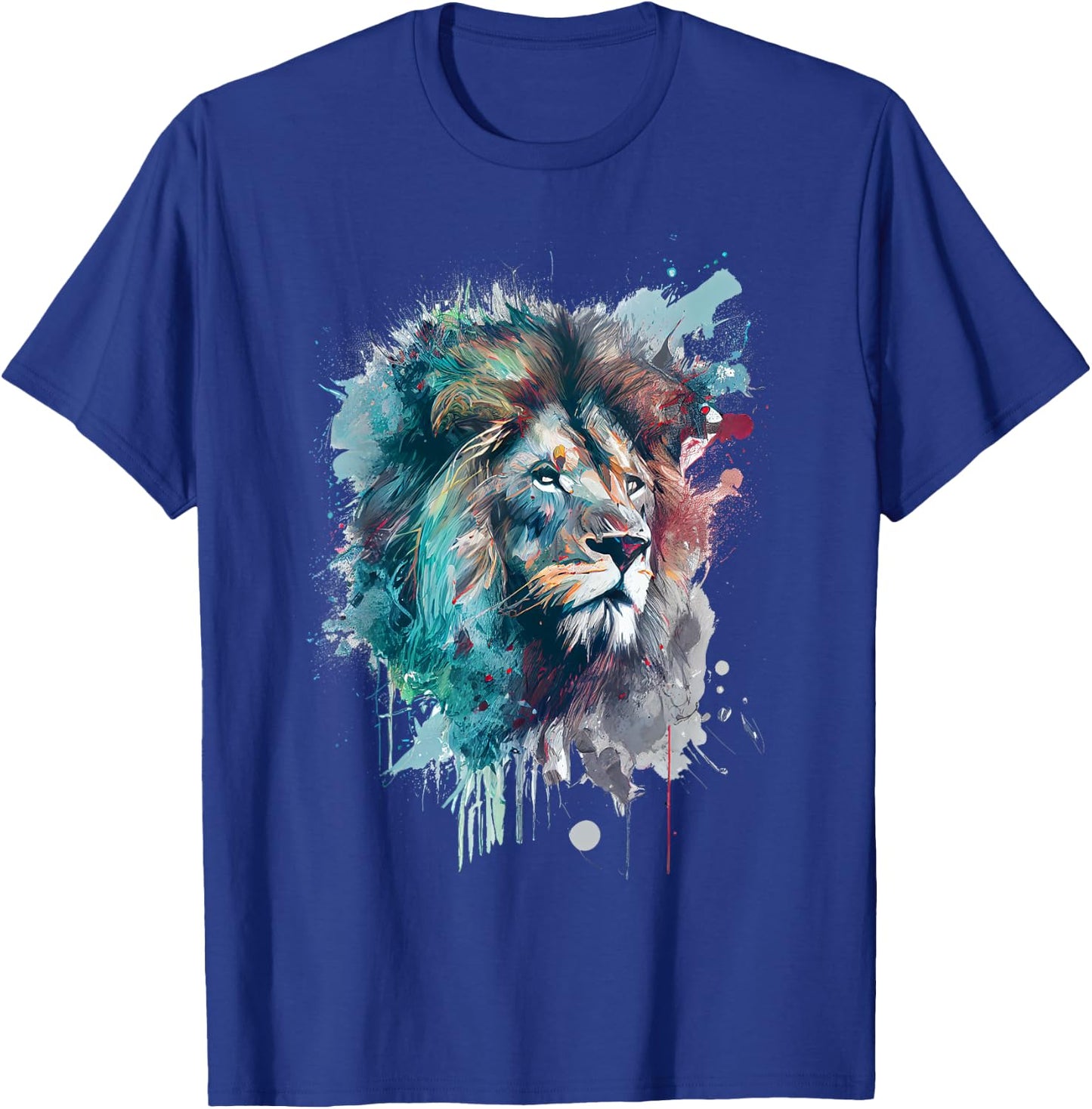 Lion Colorful Design T-Shirt - T-Shirt | Royal