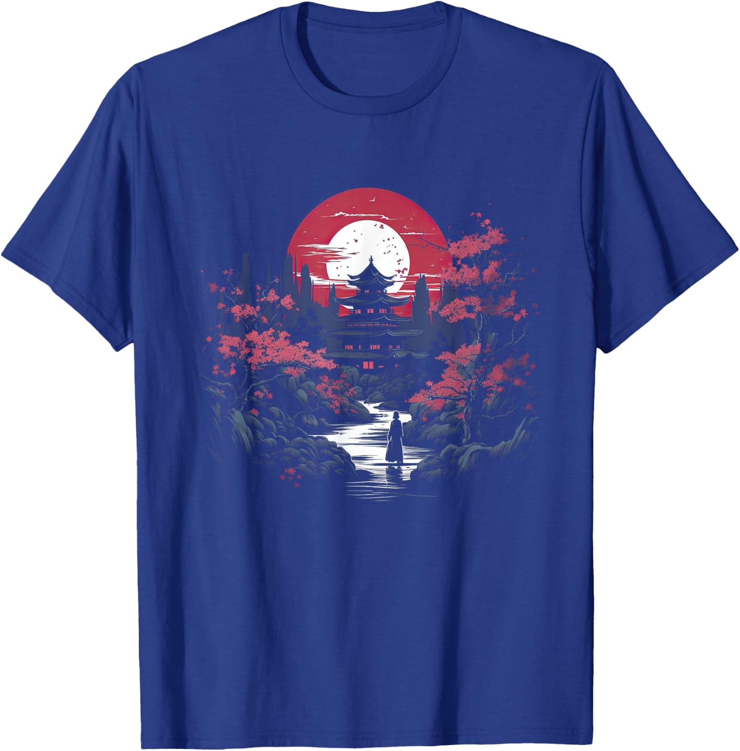 Japanese Landscape Cherry blossoms Martial arts T-Shirt - T-Shirt | Royal