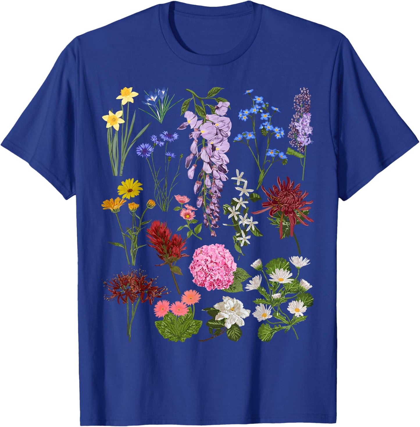 Vintage Flower Botanical Illustration Chart Plant T-Shirt - T-Shirt | Royal