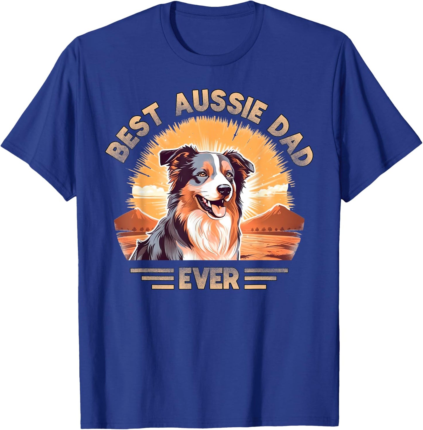 Aussie DAD Australian Shepherd T-Shirt - T-Shirt | Royal