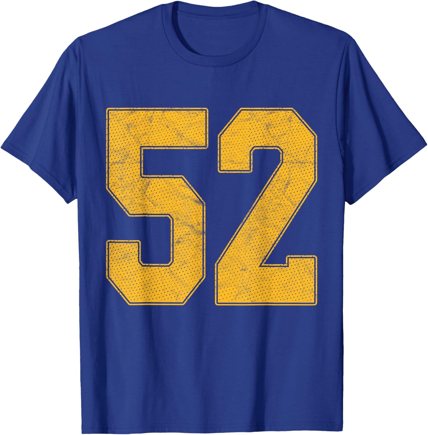 Number 52 Numbered Uniform Sports Team Jersey 52nd Birthday T-Shirt - T-Shirt | Royal