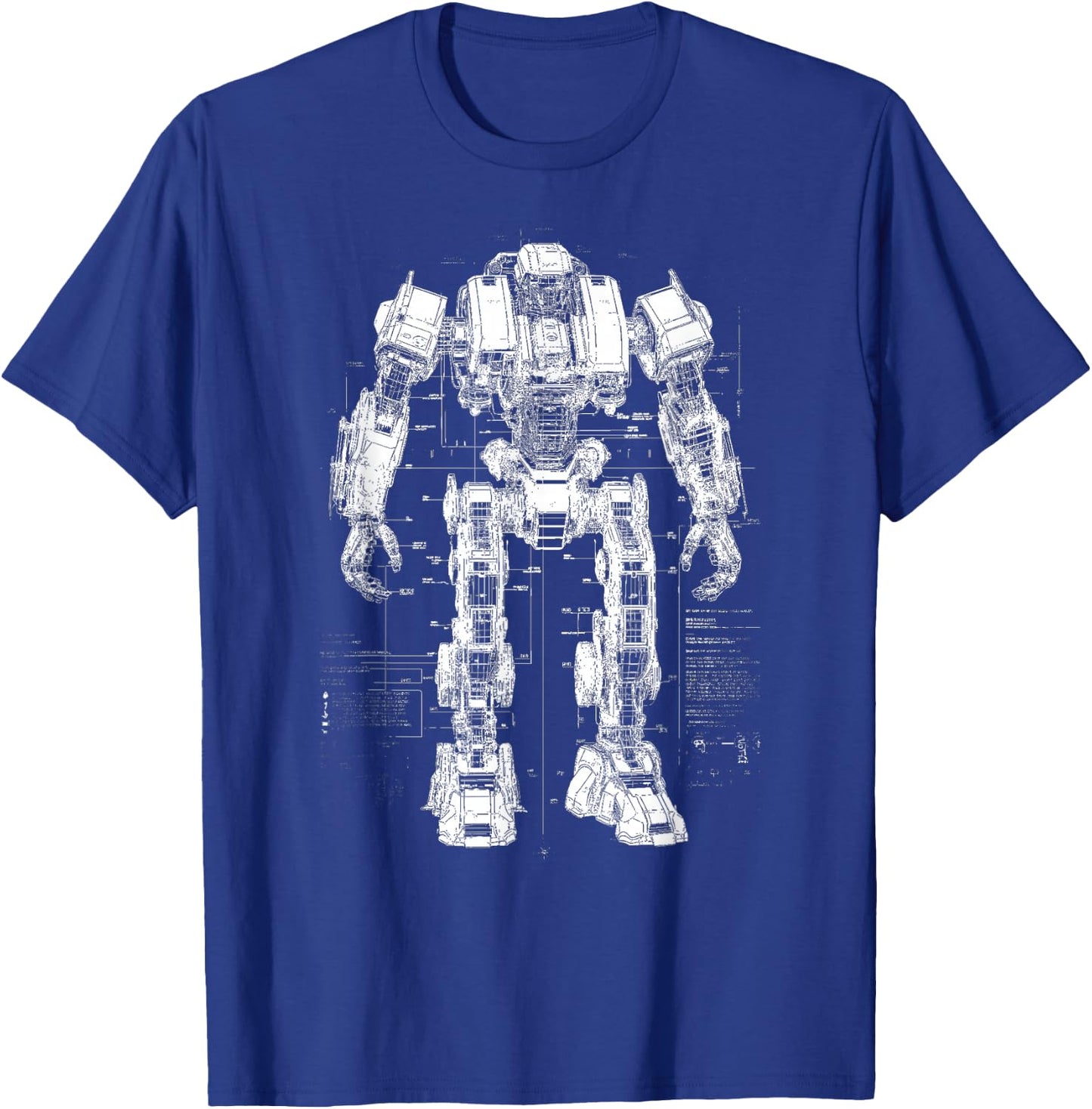 Mech Robot Design/Sketch/Drawing T-Shirt - T-Shirt | Royal