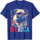 Pug Dog 4th of July American Flag America USA Merica Funny Kids Men T-Shirt - T-Shirt | Royal