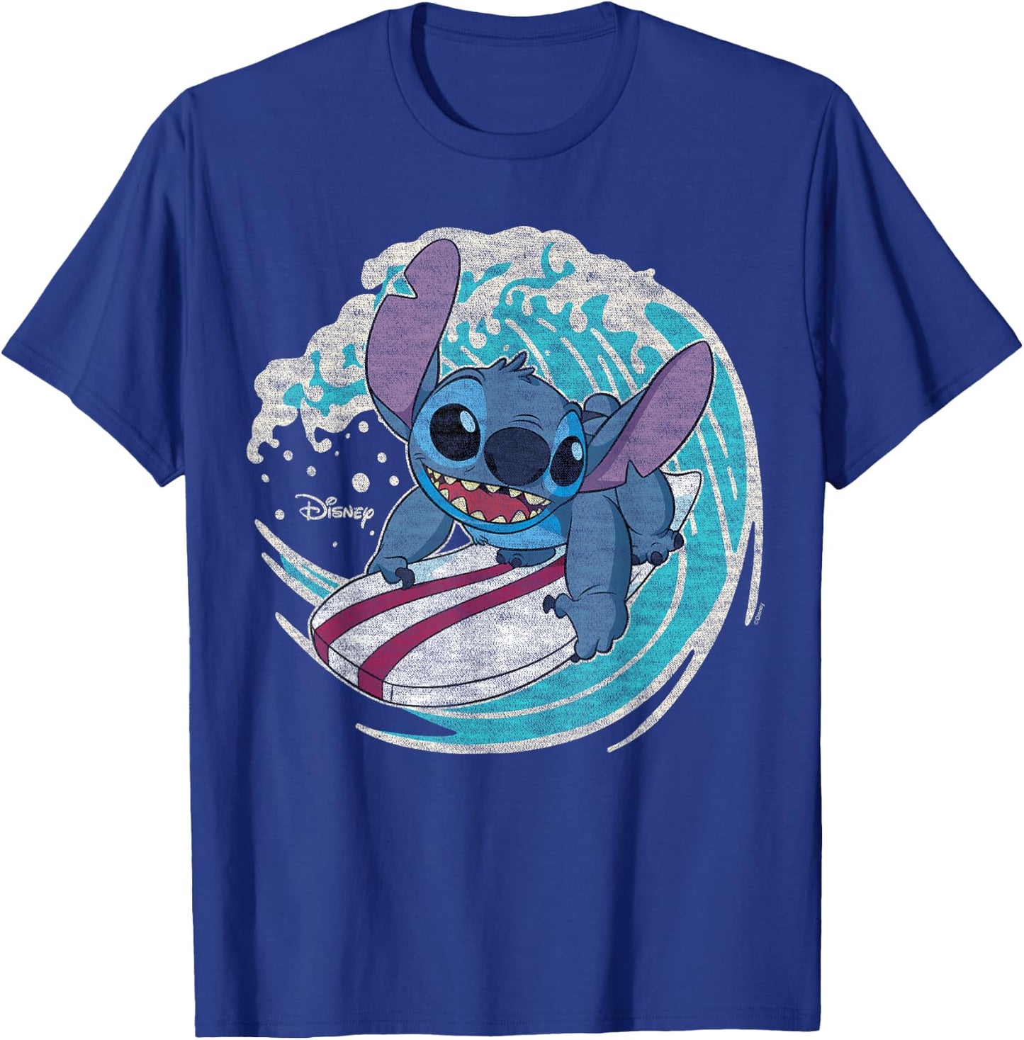 Lilo & Stitch - Stitch Surf T-Shirt - T-Shirt | Royal