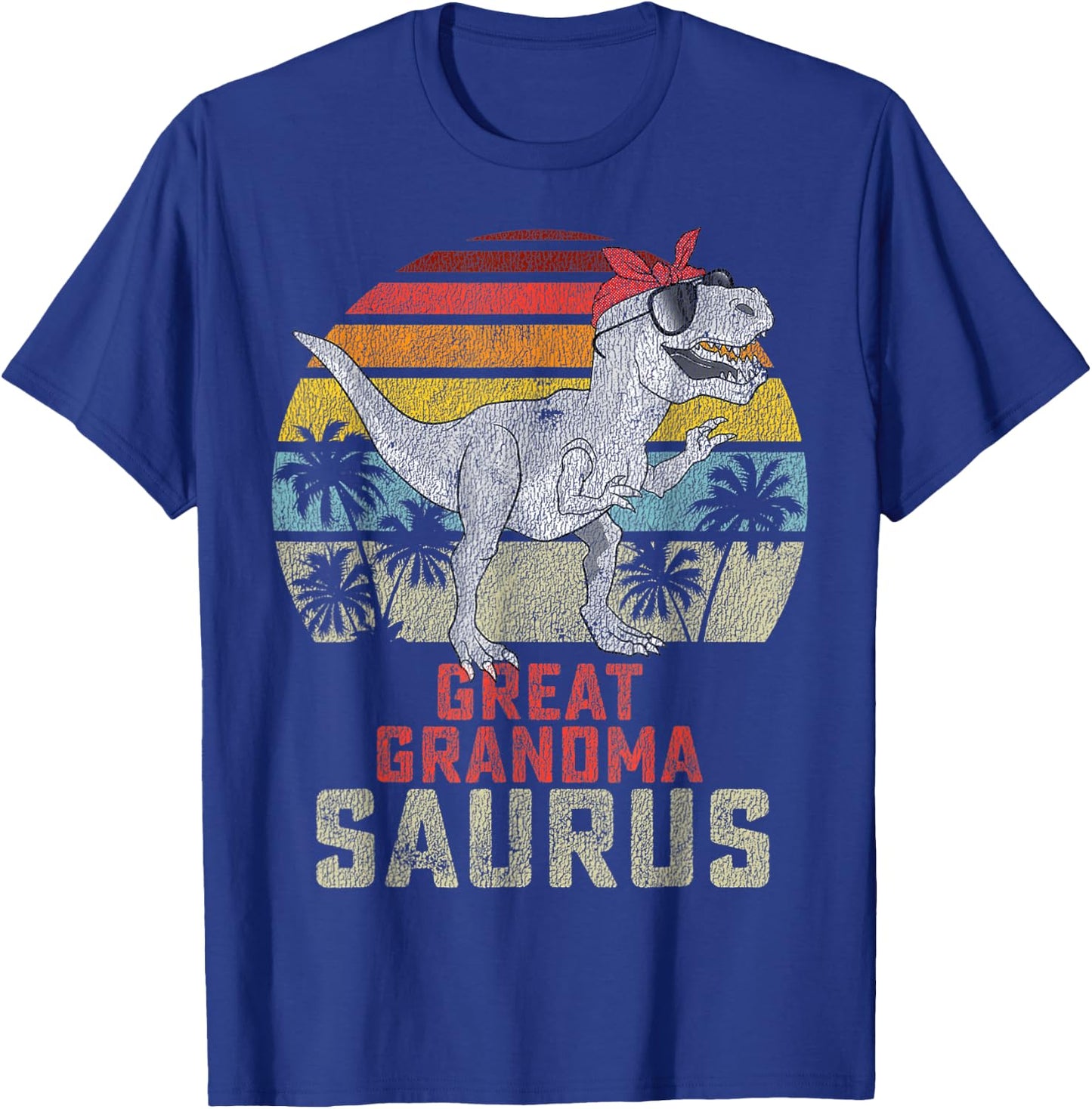 Grandmasaurus T Rex Dinosaur Great Grandma Saurus Family T-Shirt - T-Shirt | Royal