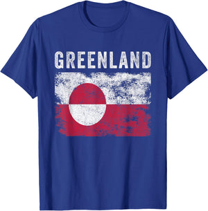 Greenland Flag Distressed - Men Women - Greenlander Flag T-Shirt - T-Shirt | Royal