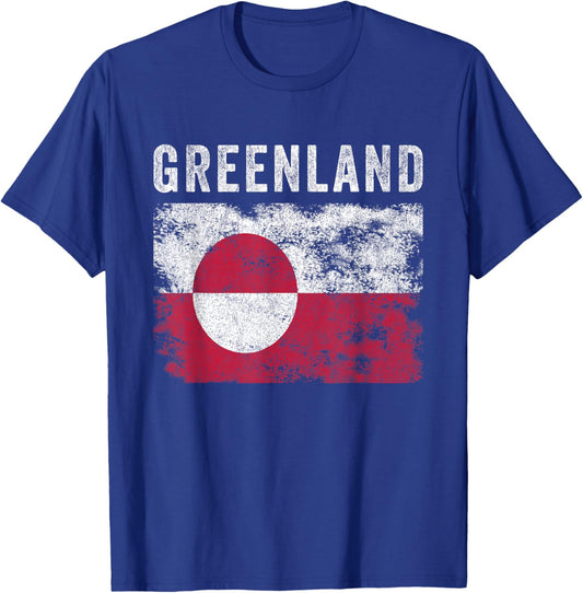 Greenland Flag Distressed - Men Women - Greenlander Flag T-Shirt - T-Shirt | Royal