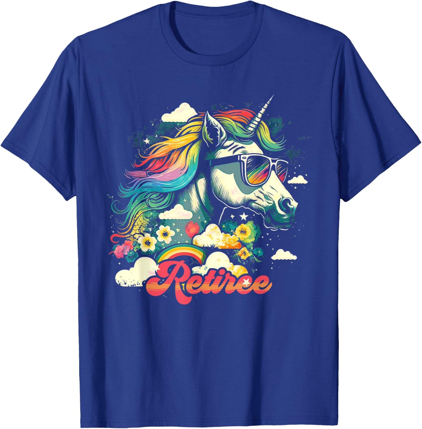 Rainbow Unicorn Retiree | Retirement T-Shirt - T-Shirt | Royal