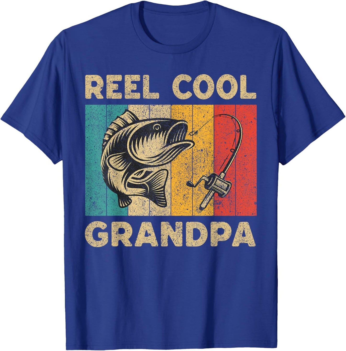 Father's Day Present Funny Fishing Reel Cool Grandpa T-Shirt - T-Shirt | Royal