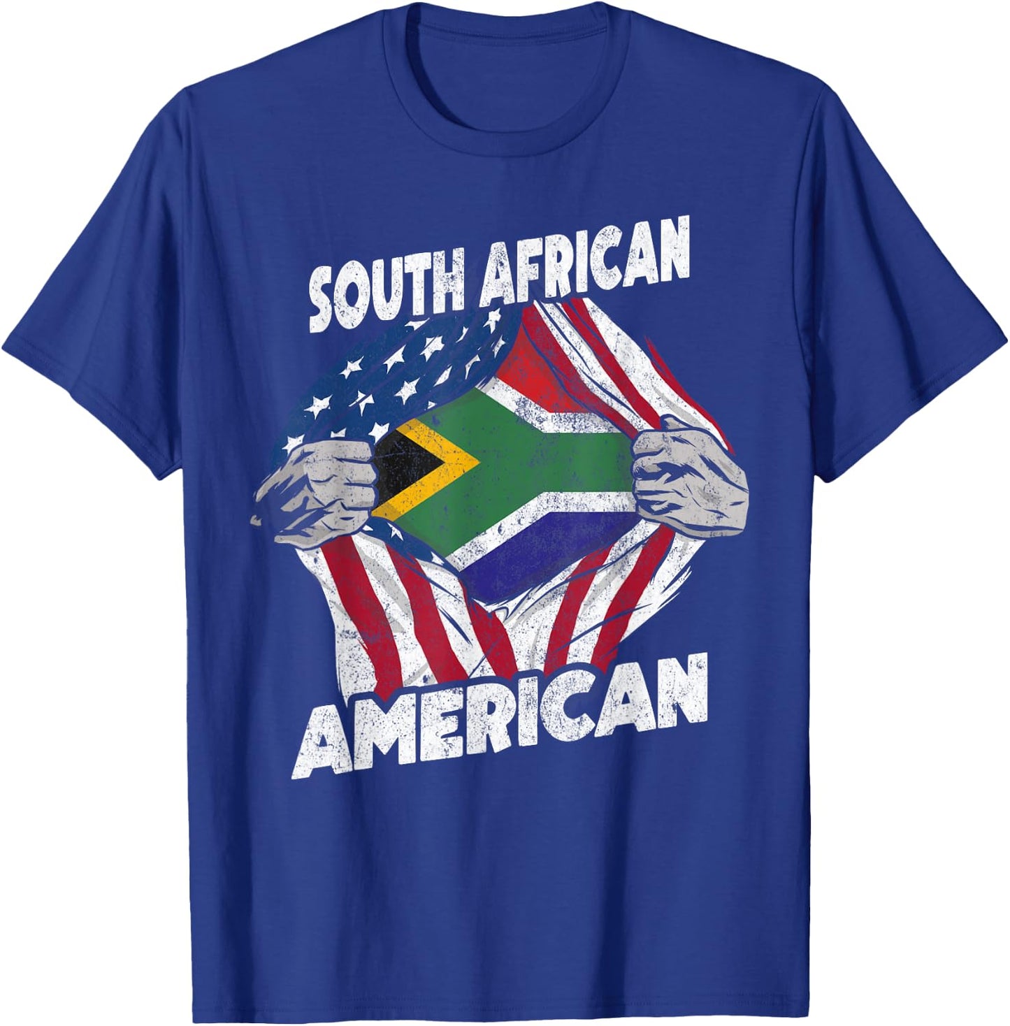 South African And American Flag South Africa Proud T-Shirt - T-Shirt | Royal
