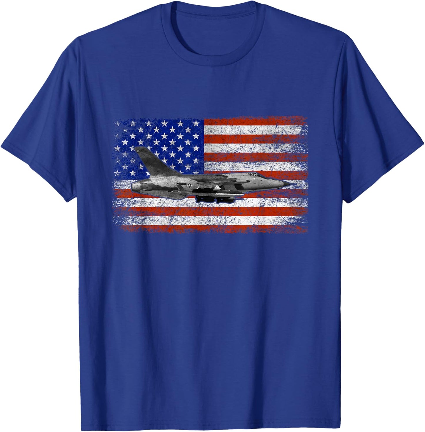 F-105 Thunderchief Airplane Vintage Flag T-Shirt - T-Shirt | Royal