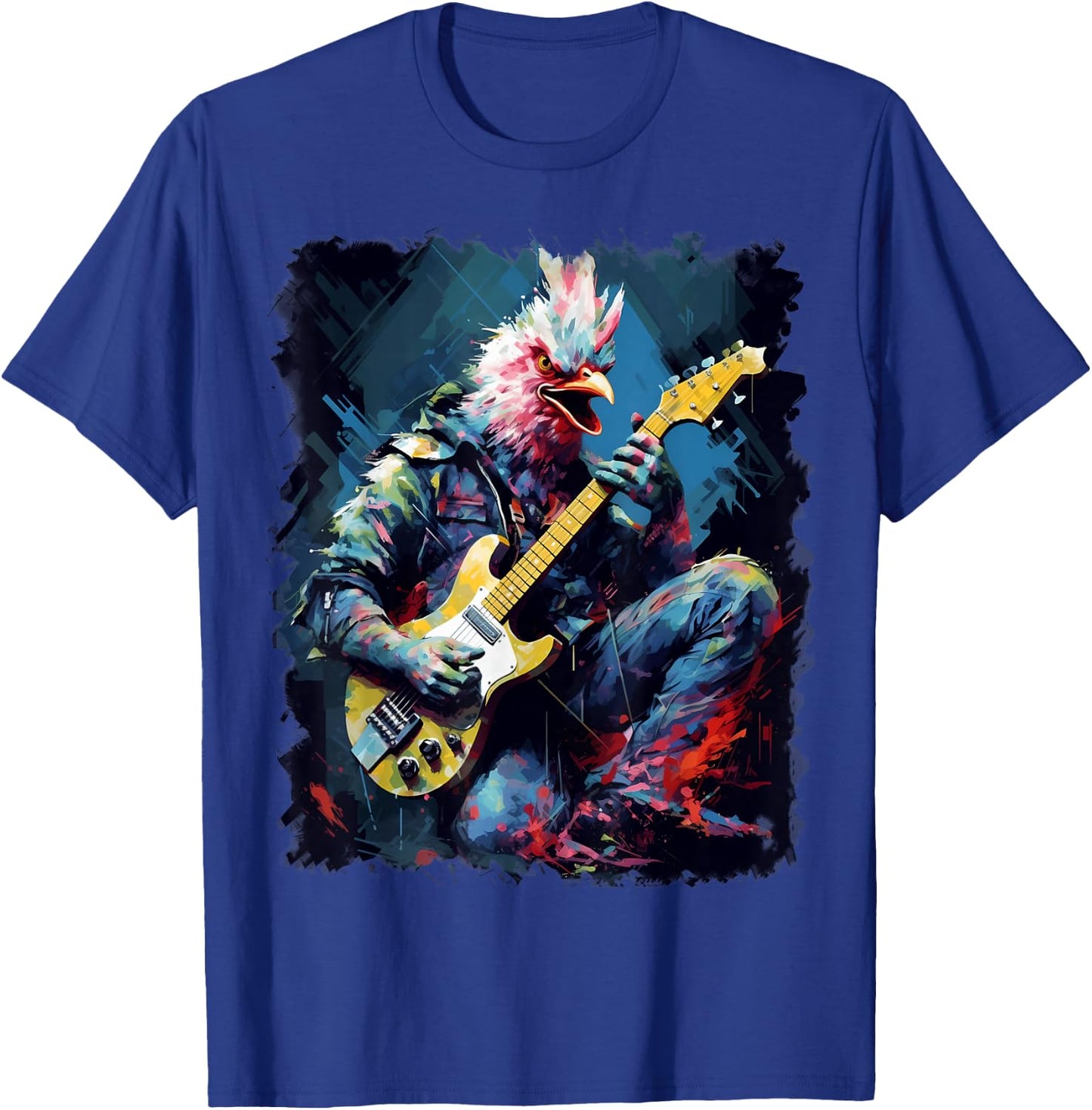 Rock Guitar Chicken Guitarist T-Shirt - T-Shirt | Royal