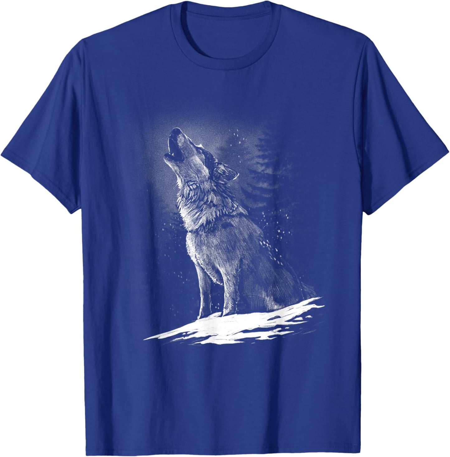 Wolf Hunting Ground, Icy Moon Forest wildlife T-Shirt - T-Shirt | Royal