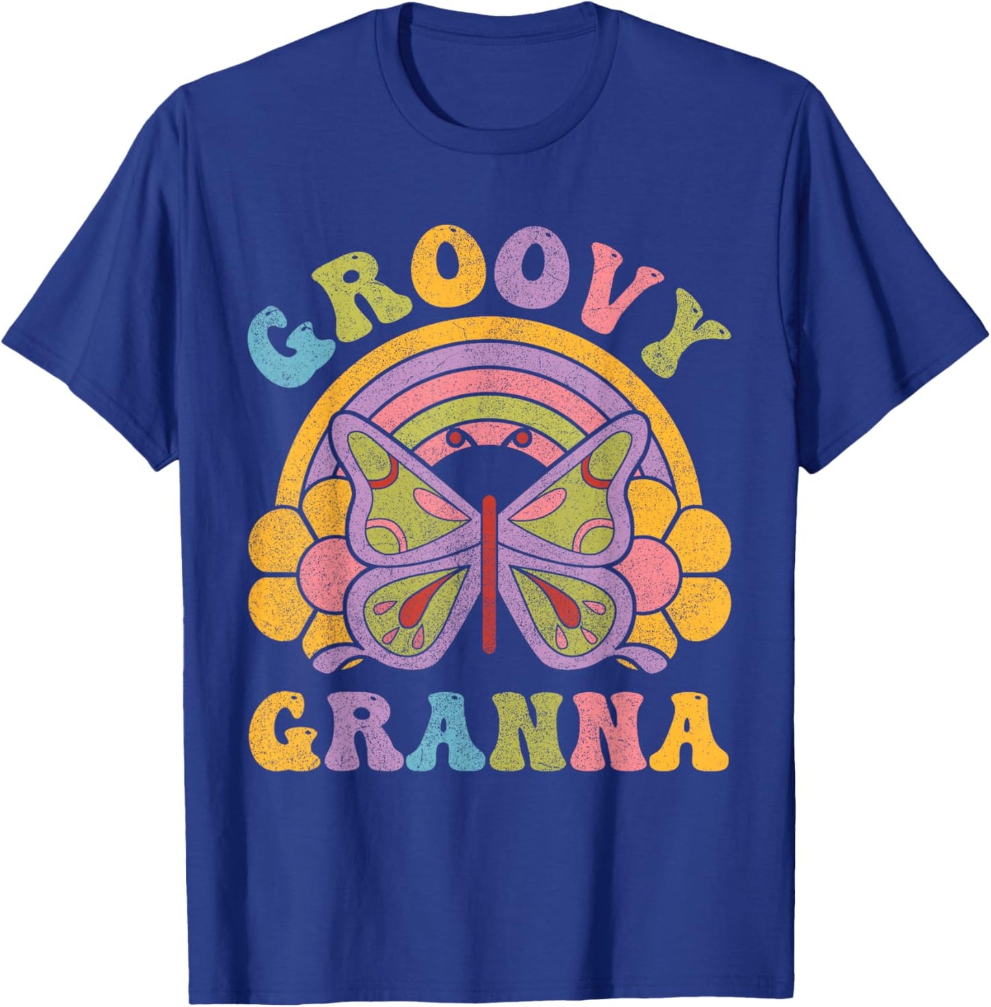 80s 70s Shirts , Grandma Groovy Granna Butterfly T-Shirt - T-Shirt | Royal