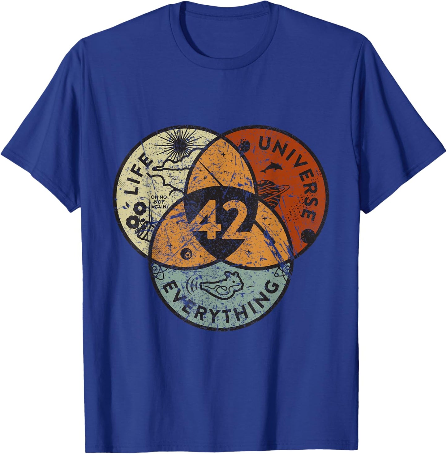 Venn Diagram Life The Universe And Everything - 42 Life T-Shirt - T-Shirt | Royal