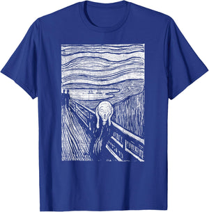 The Scream Famous Art by Munch Artist Painting Vintage T-Shirt - T-Shirt | Royal