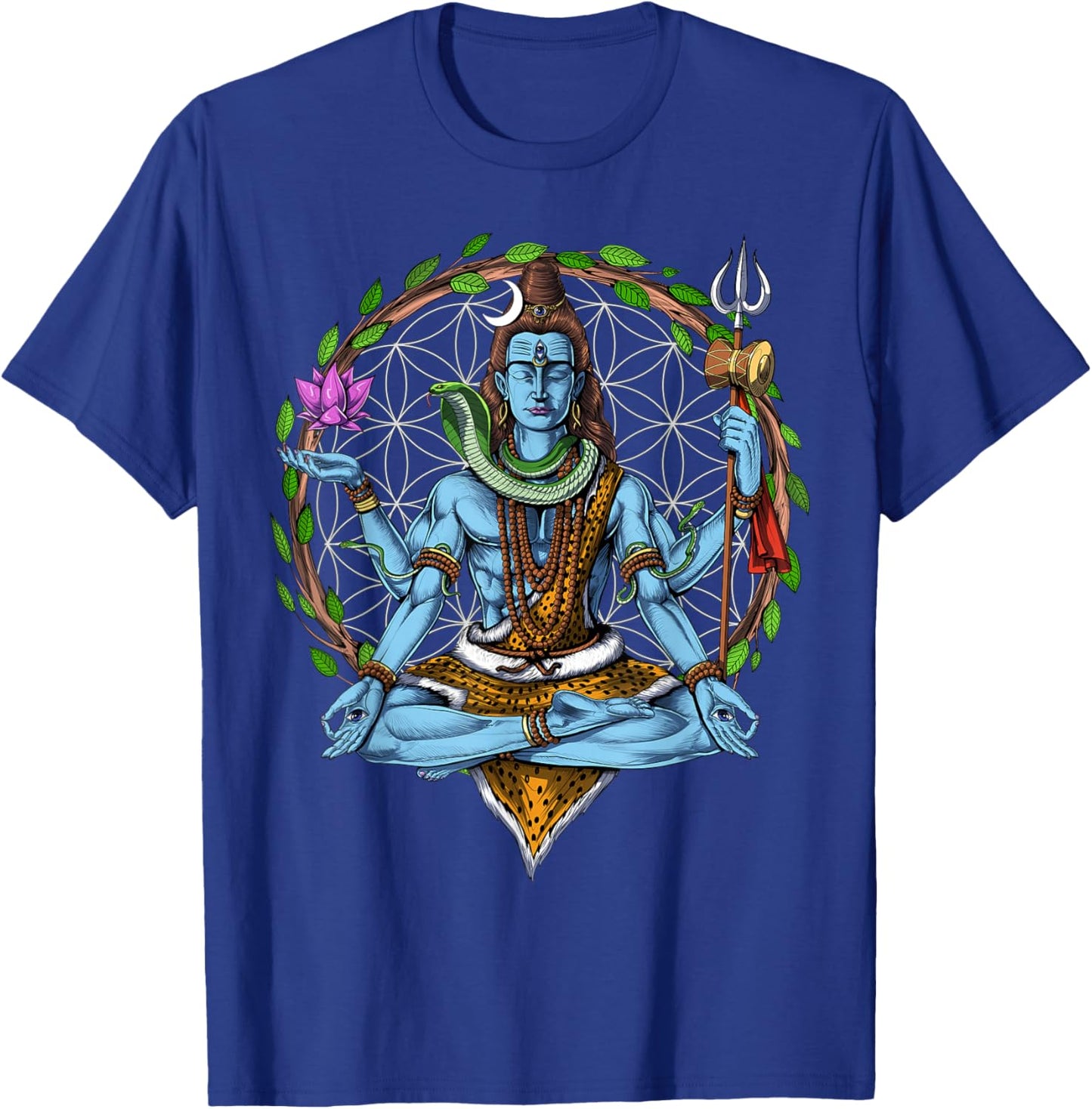 Shiva Hindu God Meditation Zen Yoga Hinduism Spiritual T-Shirt - T-Shirt | Royal