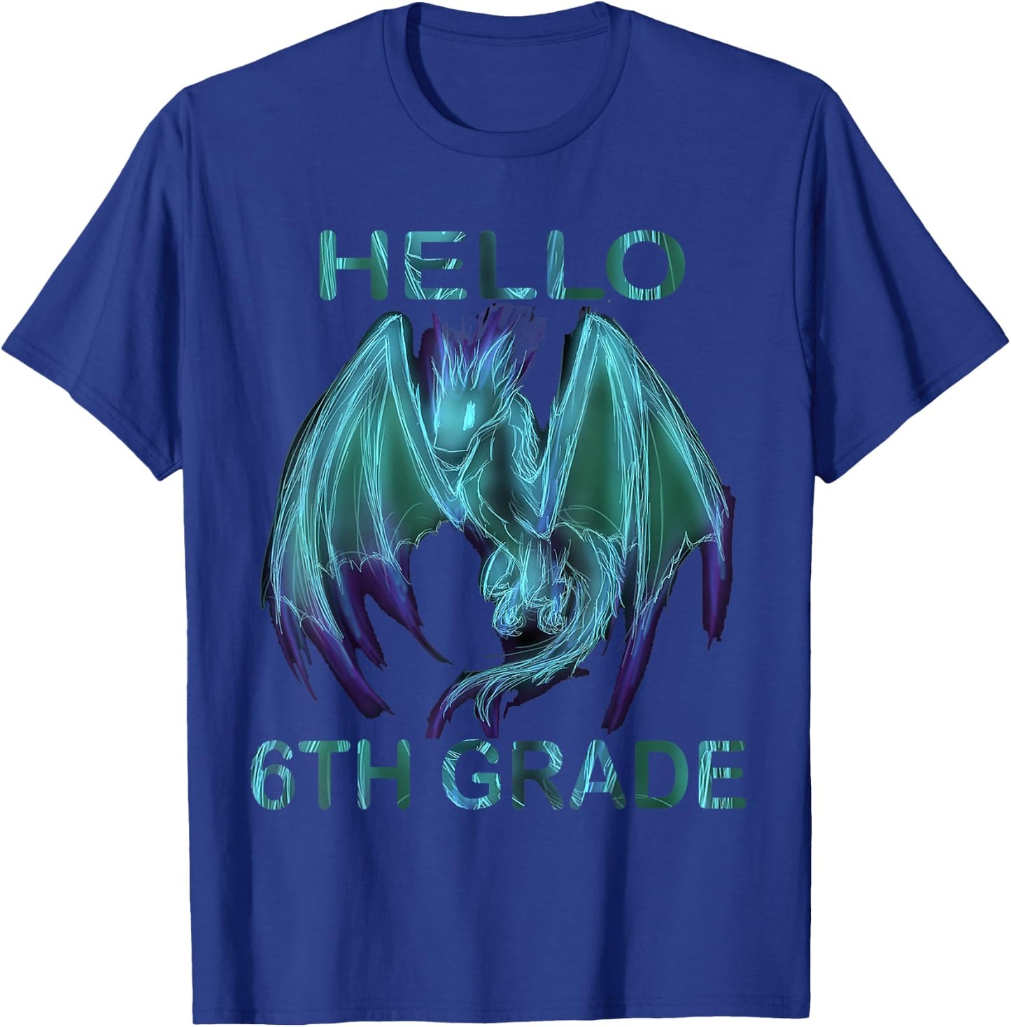 Hello 6th Grade Dragon T-Shirt - T-Shirt | Royal