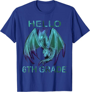 Hello 6th Grade Dragon T-Shirt - T-Shirt | Royal