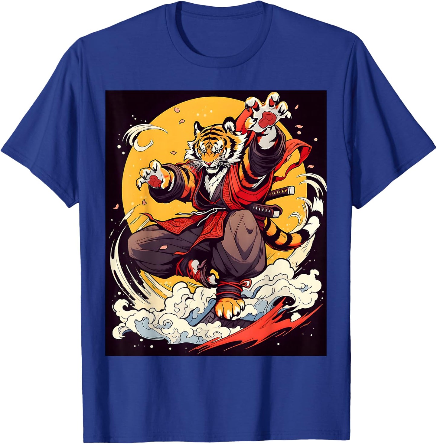 Design Featuring a Majestic Tiger in the World of Kabuki T-Shirt - T-Shirt | Royal