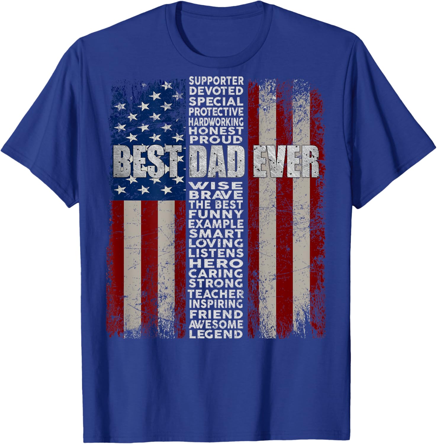 Dad American Flag Father's Day 4th of July Gift Father Daddy T-Shirt - T-Shirt | Royal