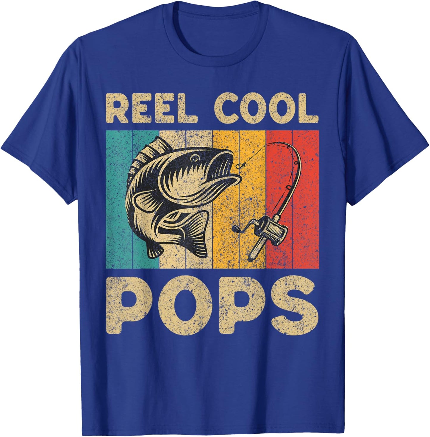 Father's Day Present Funny Fishing Reel Cool Pops T-Shirt - T-Shirt | Royal