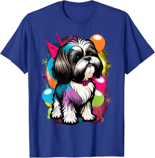 Shih Tzu Dog Birthday Party Themed Women T-Shirt - T-Shirt | Royal