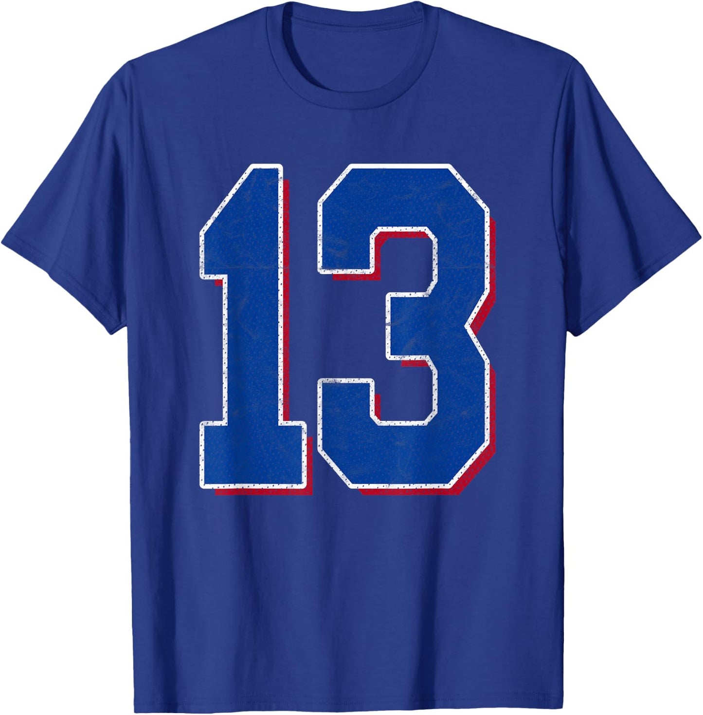 Number 13 Numbered Uniform Sports Team Jersey 13th Birthday T-Shirt - T-Shirt | Royal