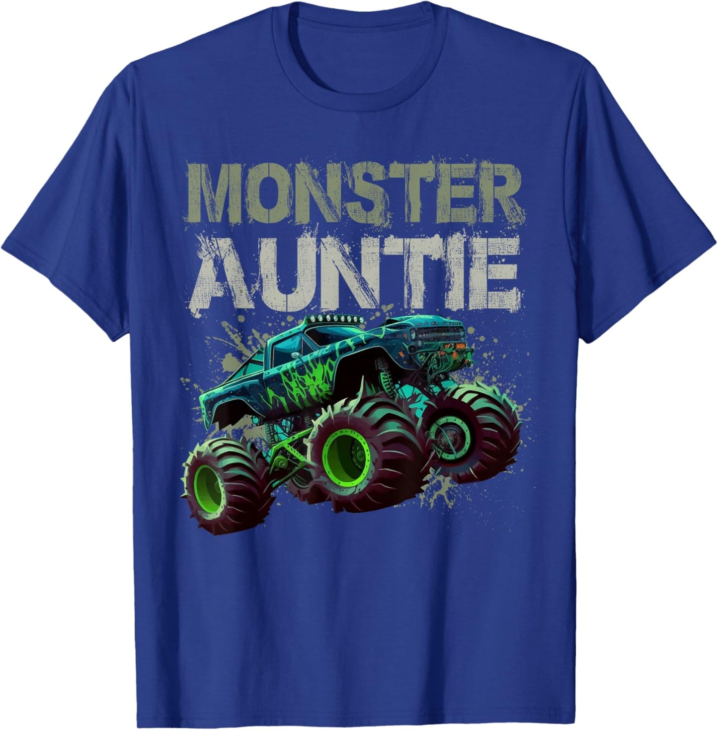 Monster Truck Auntie Family Matching Monster Truck Lovers T-Shirt - T-Shirt | Royal