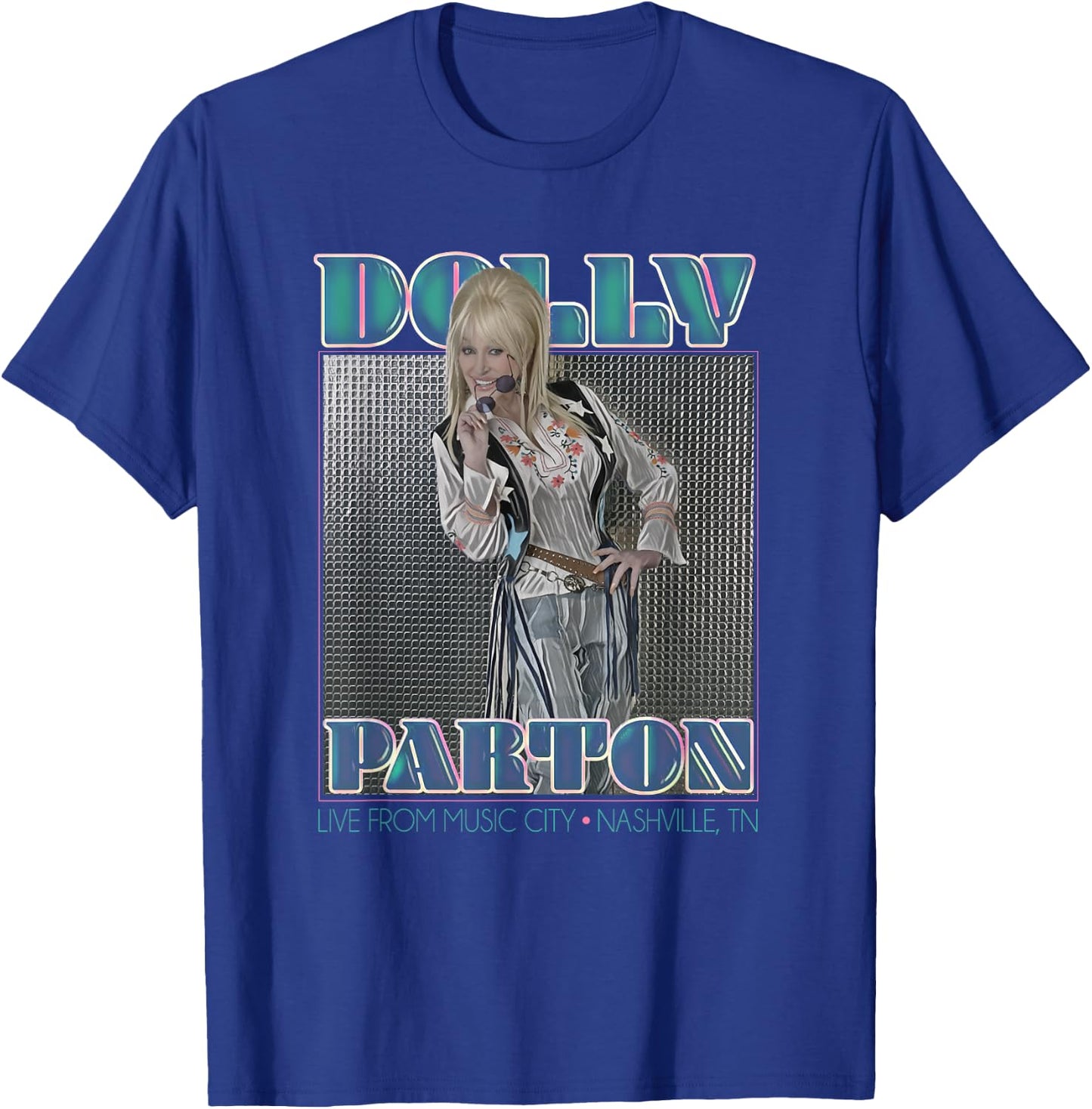 Dolly Parton Disco , Men's Black Short Sleeve Modern Letter Print , Small T-Shirt - T-Shirt | Royal