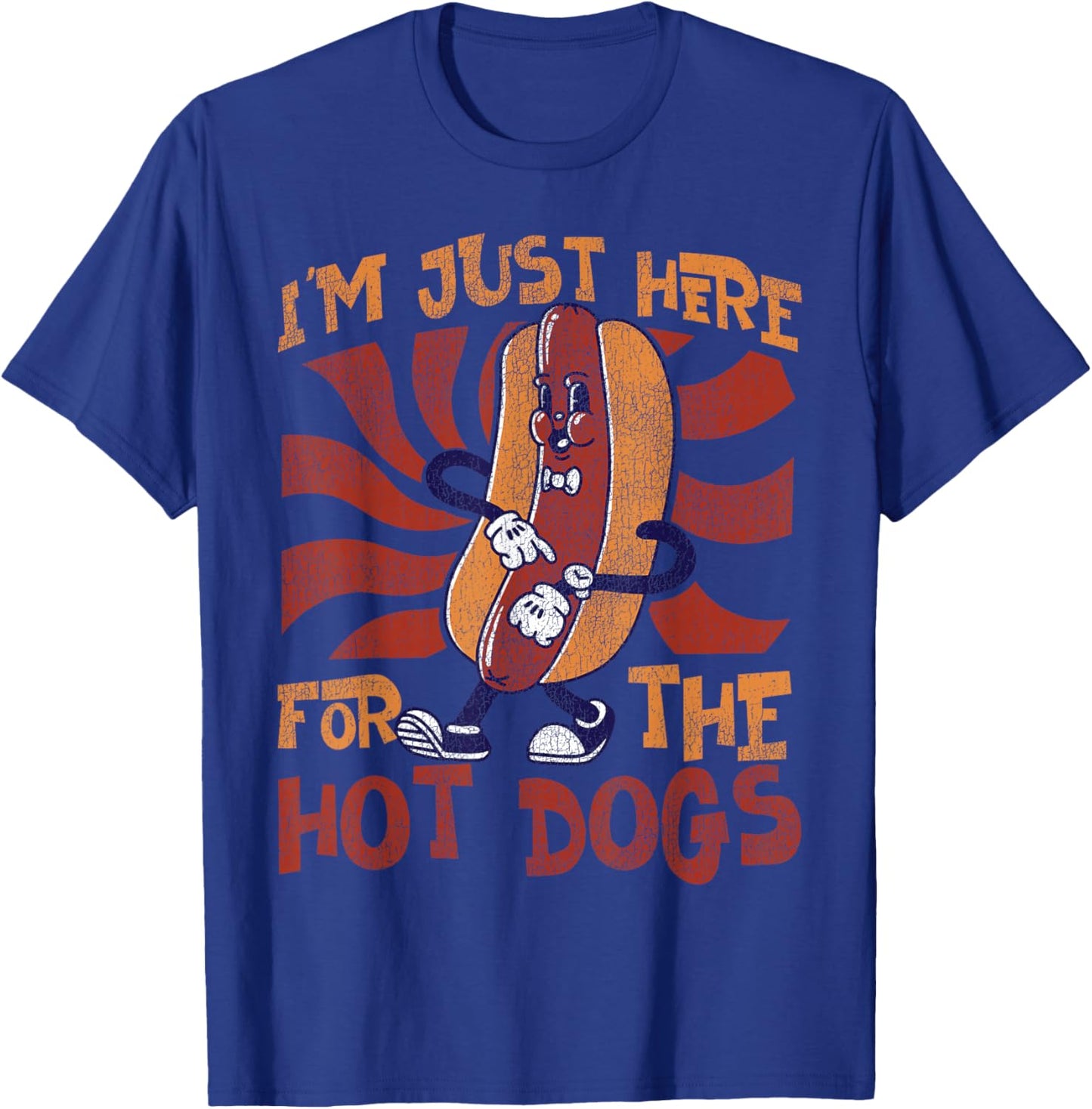 Hot Dog Adult I'm Just Here for The Hot Dogs T-Shirt - T-Shirt | Royal