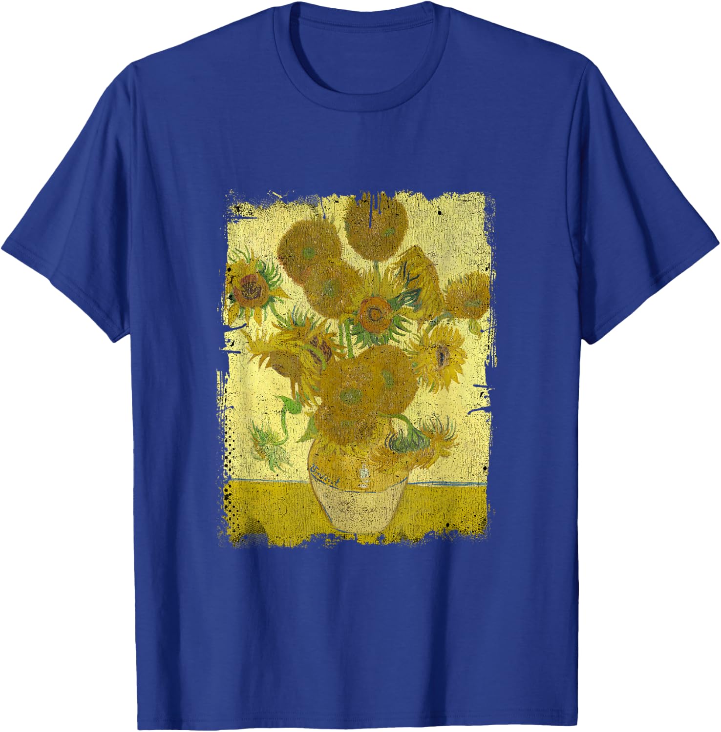 Sunflowers by Vincent Van Gogh Famous Painting T-Shirt - T-Shirt | Royal
